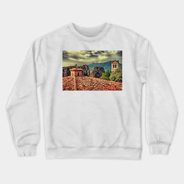 Greece. Meteora. The roofs of The Holy Monastery of Varlaam. Crewneck Sweatshirt by vadim19